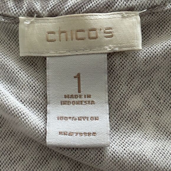 Chino's Gray/White Ruffle Sleeveless Nylon Chino's Size 1 (Med. 8) Lined Tank #D - Picture 4 of 5